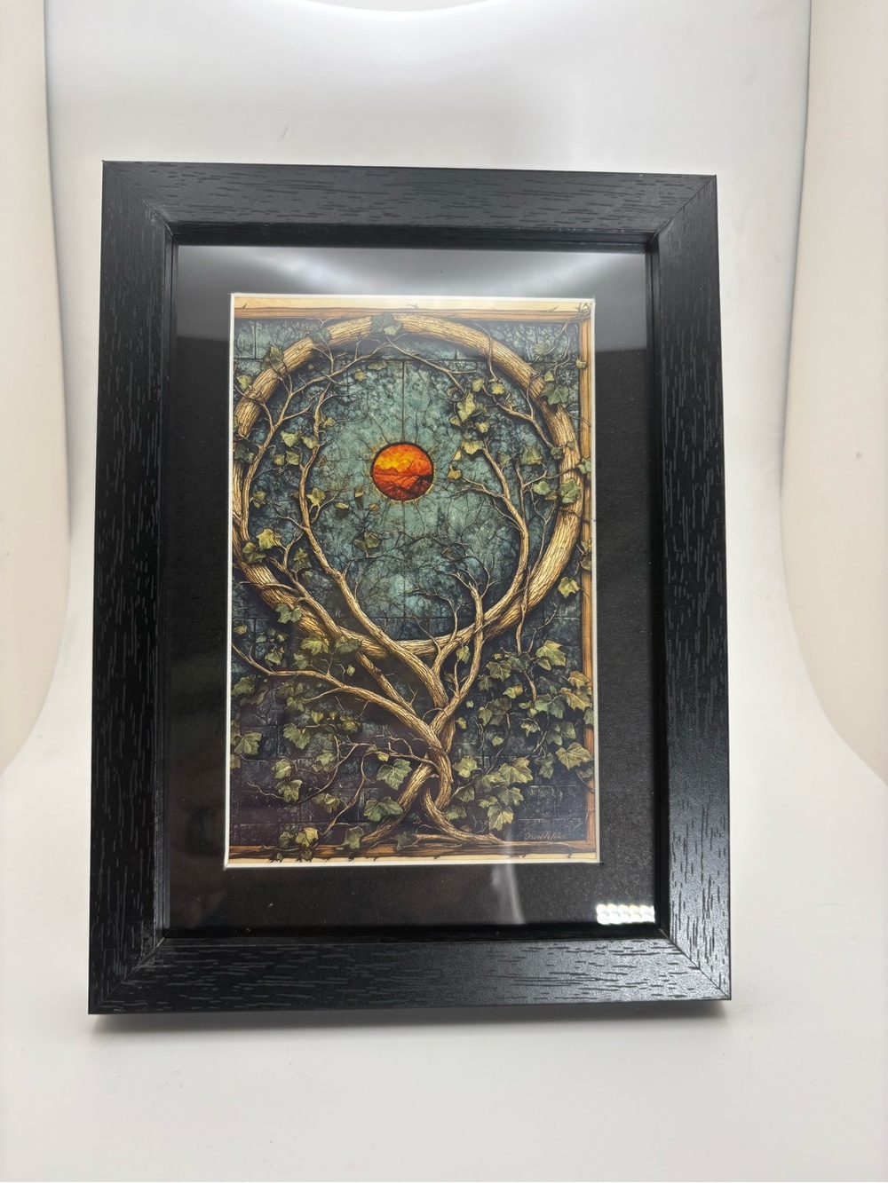 Sacred Vine Moon Art Print – Framed 5x7 Witchy Woodland Decor